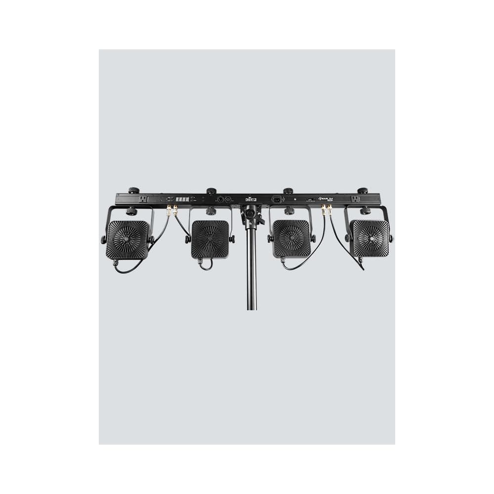 CHAUVET 4 BAR TRI USB LED LIGHTING PACKAGE - 4 TRI LED CANS ON T BAR W/STAND, FOOTSWITCH & CASE — image 4 of 4