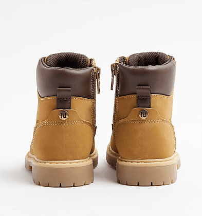 Mini Boys Brown Faux Suede Worker Boots — image 2 of 2