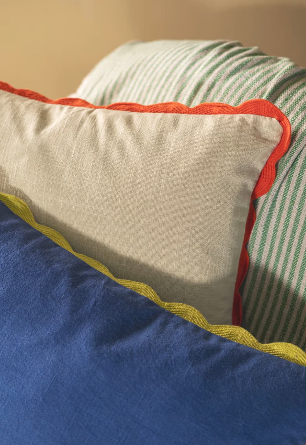 Rectangular Block Colour Cotton Cushion Cover — image 2 of 2