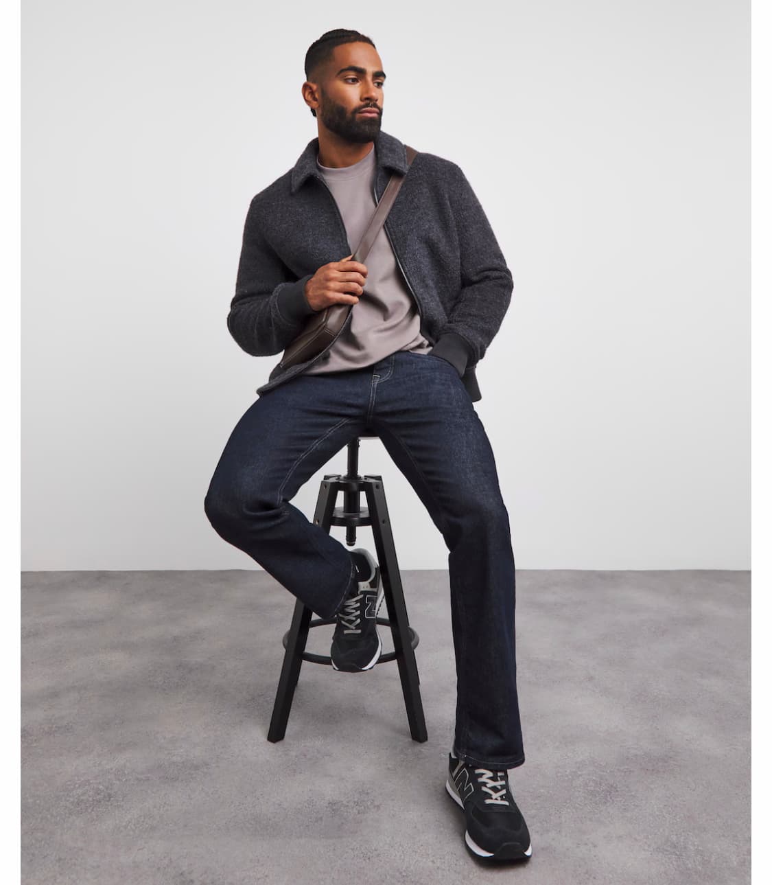 Wool Boucle Relaxed Varisty Jacket — image 2 of 3