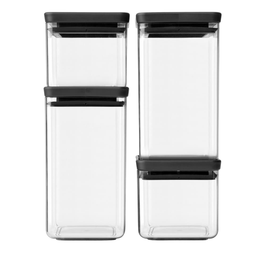 BRABANTIA Set of 4 Dark Grey TASTY+ Square Canister — image 3 of 3