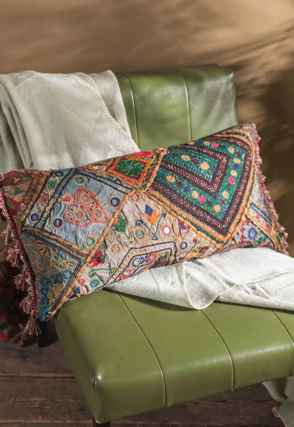 Recycled Tribal Embroideries Cushion Cover — image 2 of 2