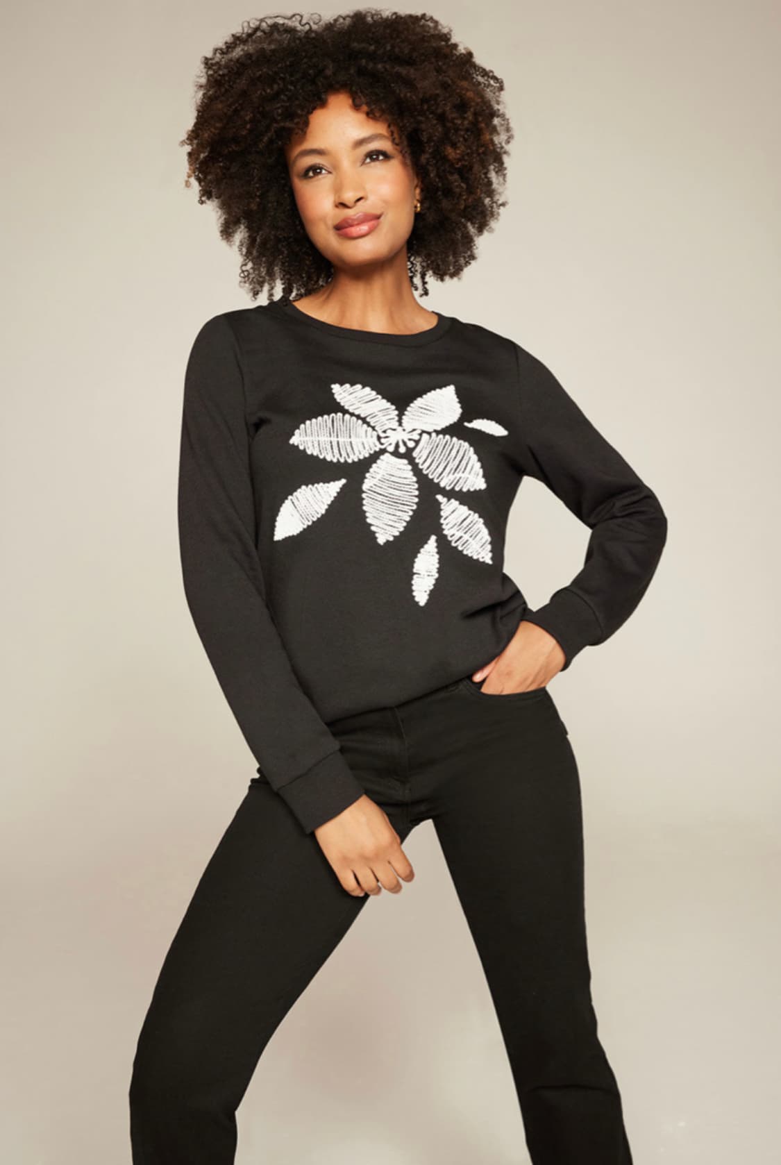 Long Sleeve Cornelli Flower Sweatshirt — image 1 of 3