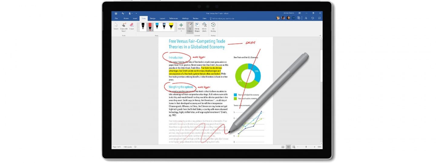 Microsoft New Surface Pen - (Black) for Surface Go / Pro 7/6/5/4 /Surface Book / Surface 3 / Surface Laptop — image 2 of 3