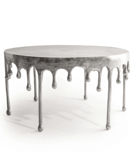 Raw Nickel "Dali" Drip Aluminium Coffee Table