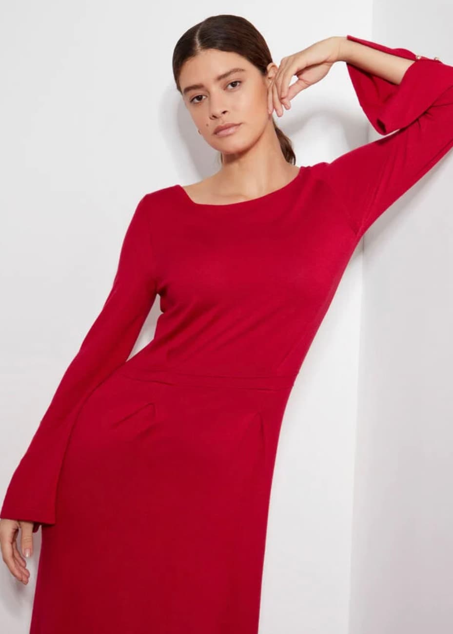 Sal slash knit dress red — image 2 of 3
