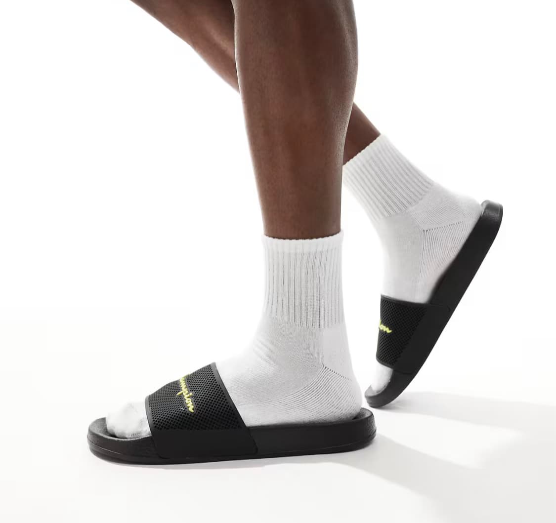 Champion daytona sliders in black yellow — image 3 of 3