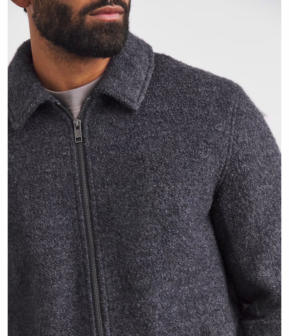 Wool Boucle Relaxed Varisty Jacket — image 3 of 3