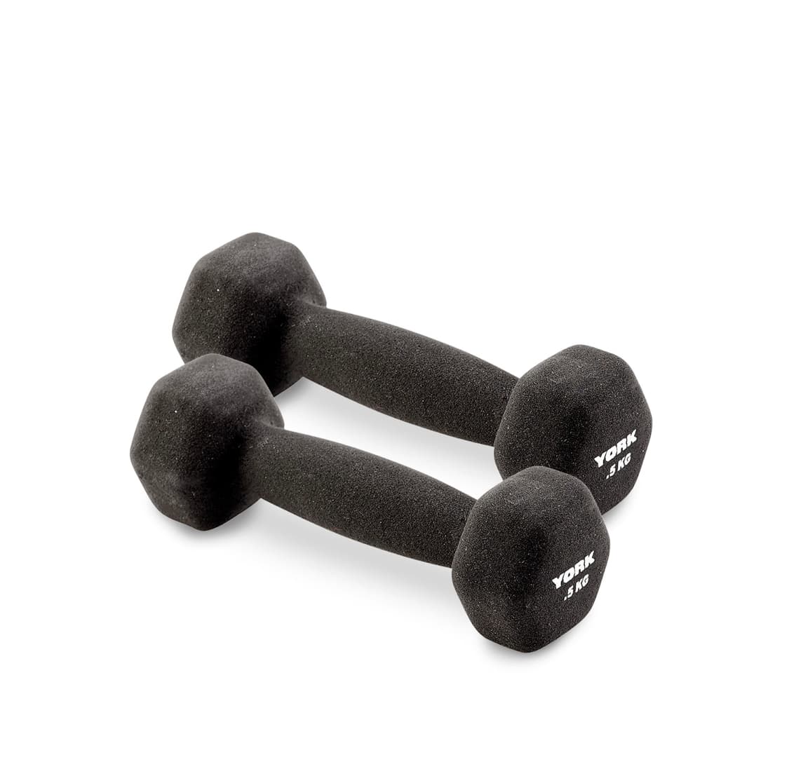 York Neoprene Hex Dumbbells Pairs 0.5kg x 2