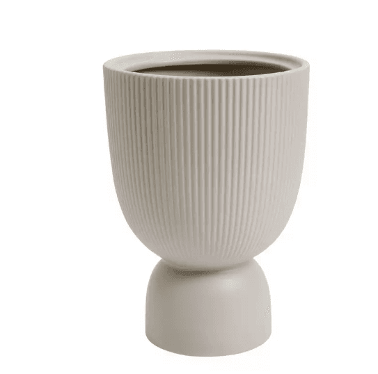 Habitat Ribbed Grey Ceramic Planter — image 2 of 2