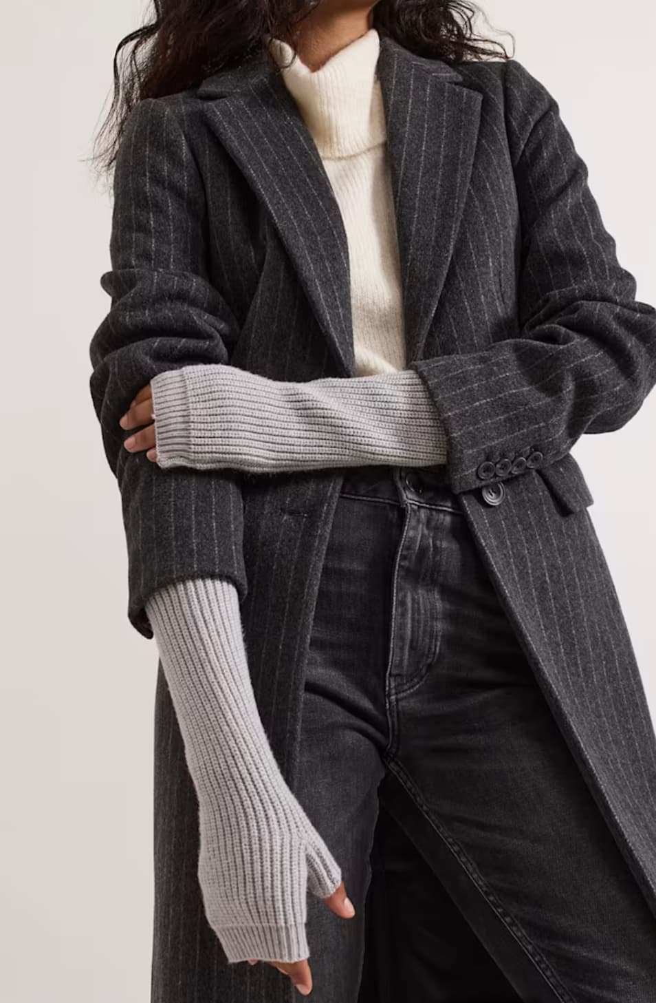 Grey Ribbed Armwarmers — image 1 of 3