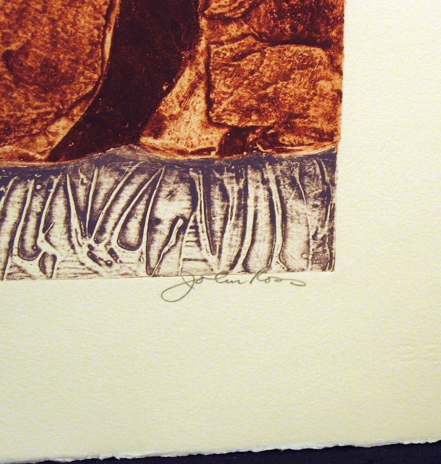 John Ross "Precipice" Hand Signed Collagraph Artwork western art MAKE AN OFFER! — image 4 of 6