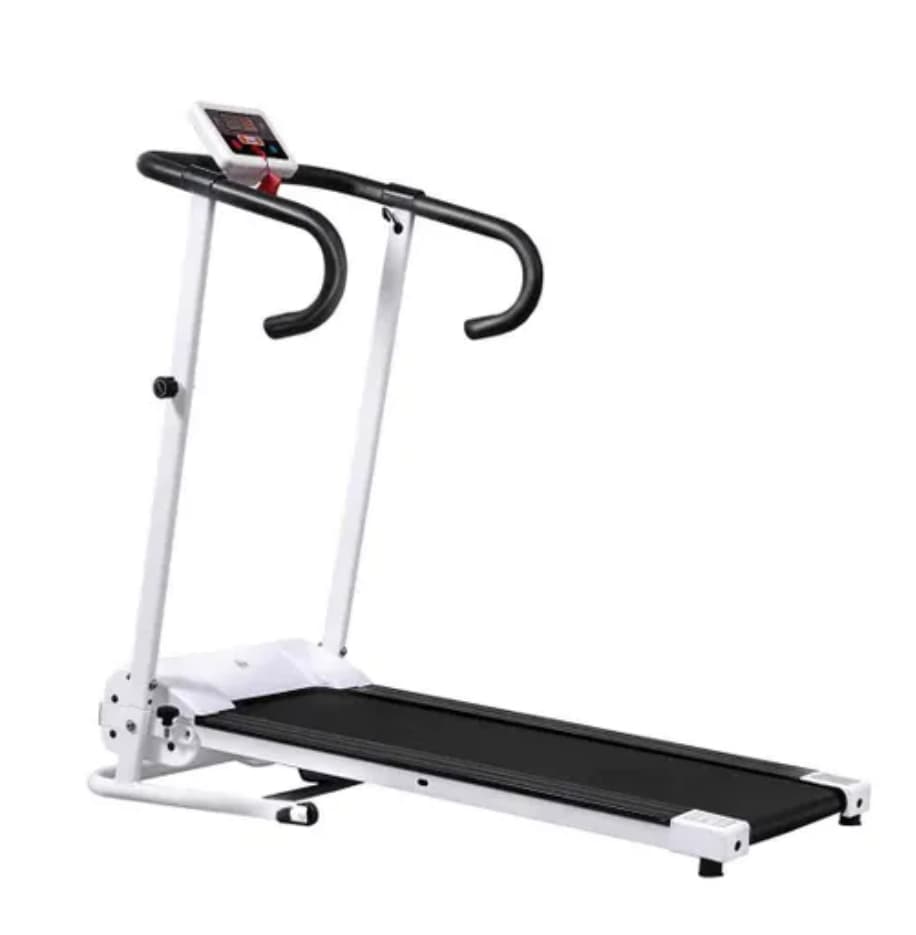 HOMCOM 1-10Km/h Folding Treadmill Home Running Fitness Machine w/ Safety Stopper