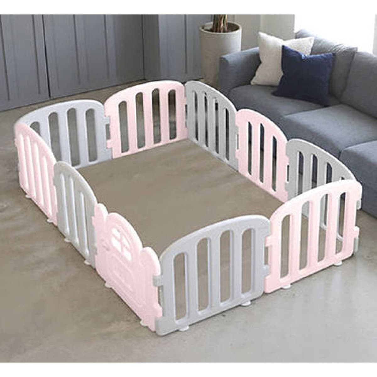 iFAM Playpen First Baby Room Light Grey + Pink(10PCS) 200 X 140 X 65 — image 1 of 3