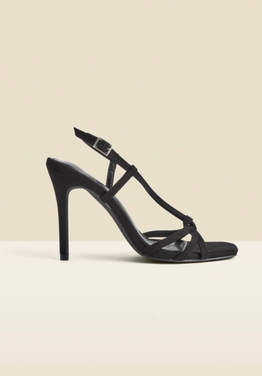 Black Strappy Square Toe Sandals — image 2 of 3