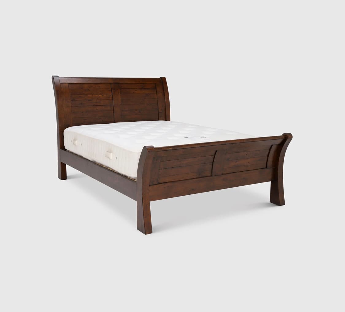 Navajos  Dark Brown Reclaimed Wood Panelled Super King Bed Frame — image 1 of 3