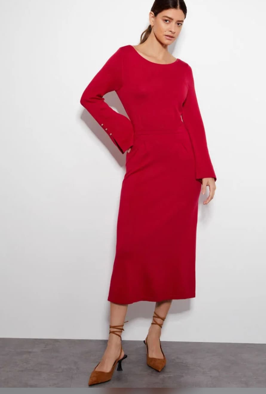 Sal slash knit dress red — image 1 of 3