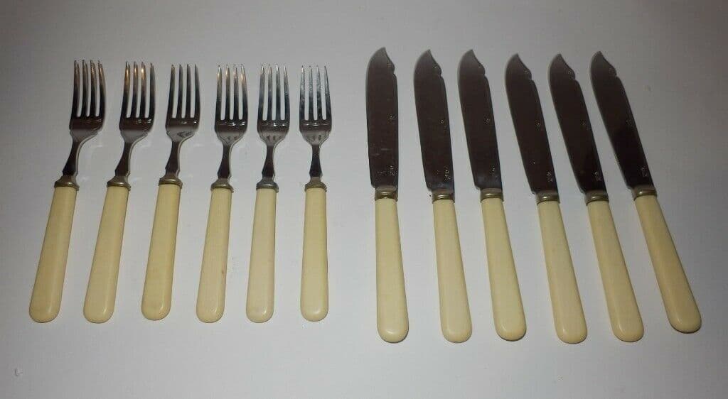 Vintage 1940s fish knives and forks cutlery set — image 2 of 4