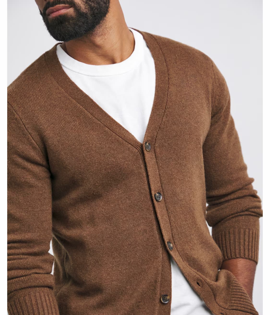 Brown Lambswool Cardigan — image 3 of 4