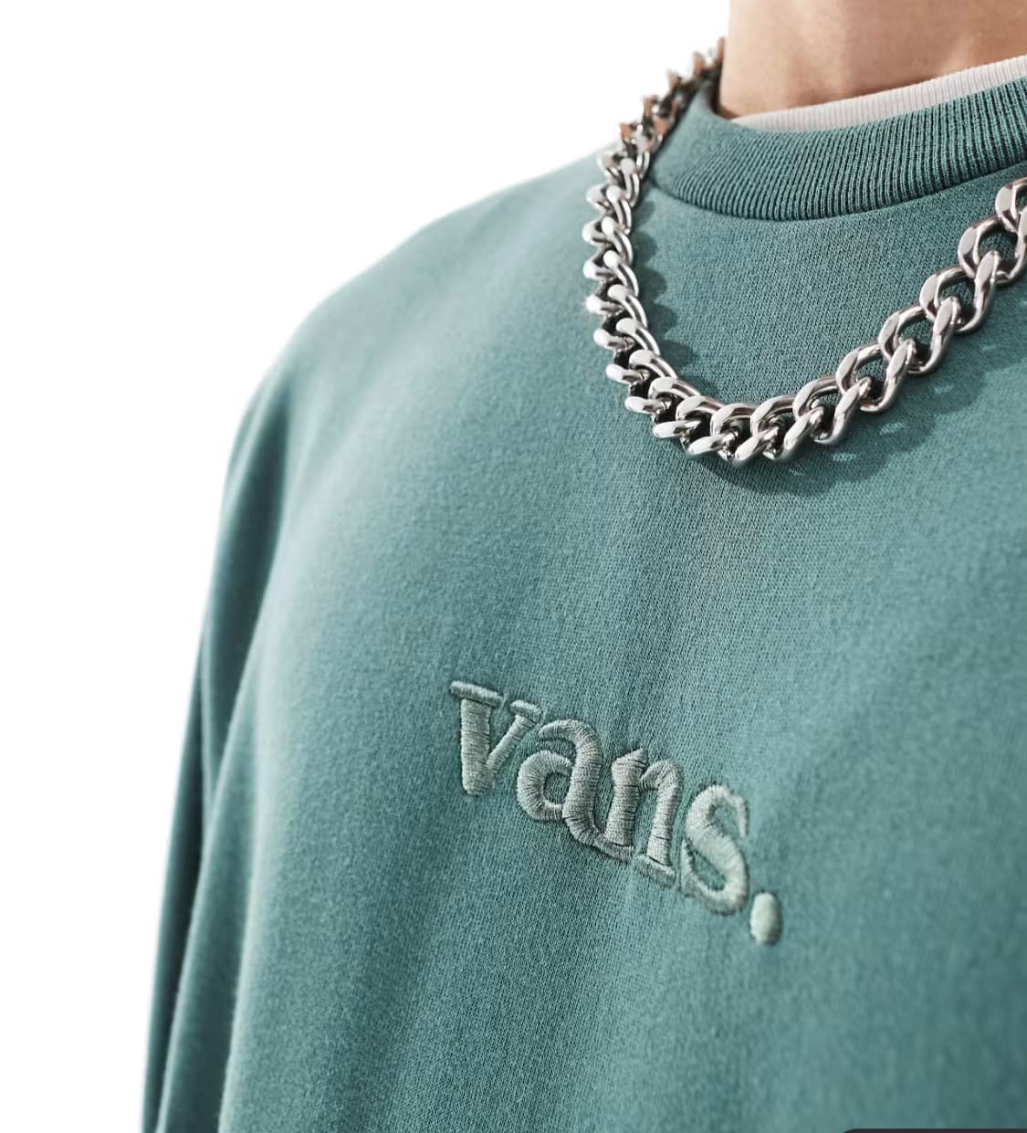 Vans essential relaxed sweatshirt in dark green — image 3 of 4