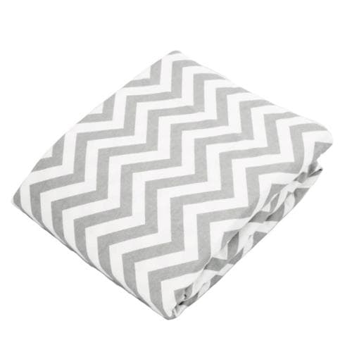 Flannel Fitted Change Pad Sheet with Slits Grey Chevron S347-507