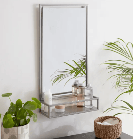 London Rectangle Wall Mirror with Shelf — image 1 of 2