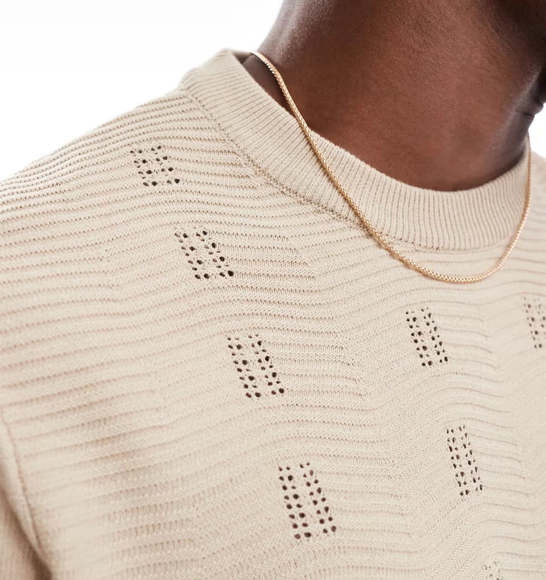 ASOS DESIGN relaxed boxy fine knit t-shirt in camel — image 3 of 3