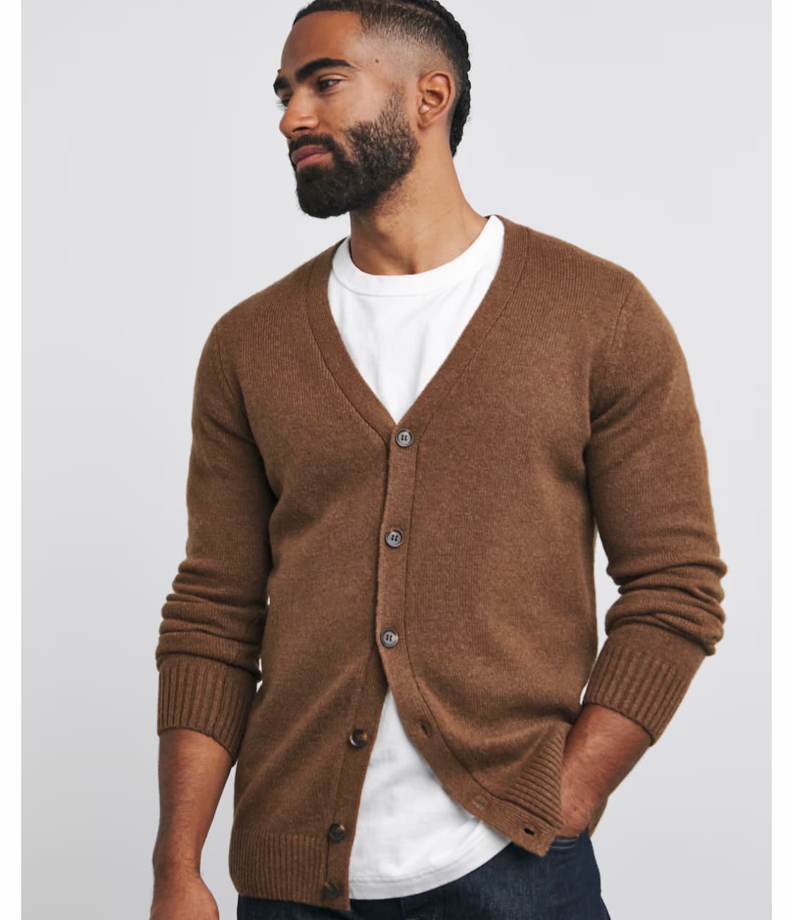 Brown Lambswool Cardigan — image 1 of 4