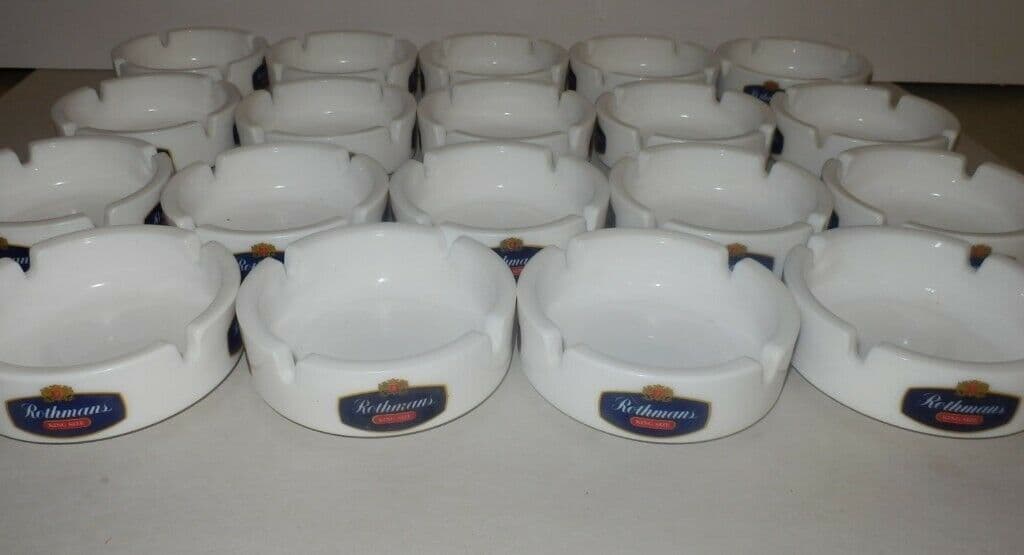 Set of 15 vintage 1950 / 1960s Rothmans porcelain ashtrays — image 3 of 3