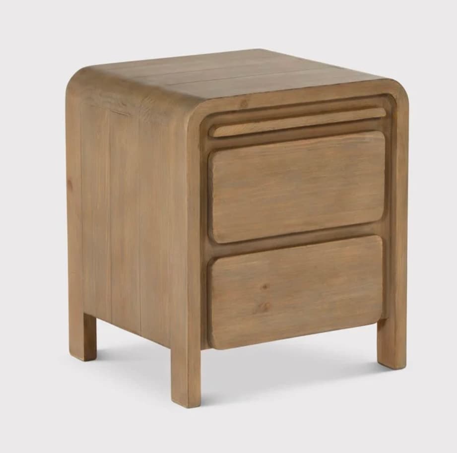 Tosca  Reclaimed Wood 2 Drawer Bedside Cabinet  Scrubbed teak — image 1 of 3