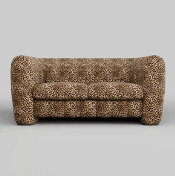 The Bowie Medium Sofa In Leopard Love Velvet Natural — image 1 of 2
