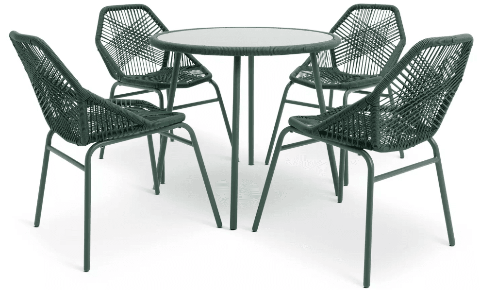 Habitat Hector 4 Seater Rattan Effect Patio Set - Green — image 2 of 2