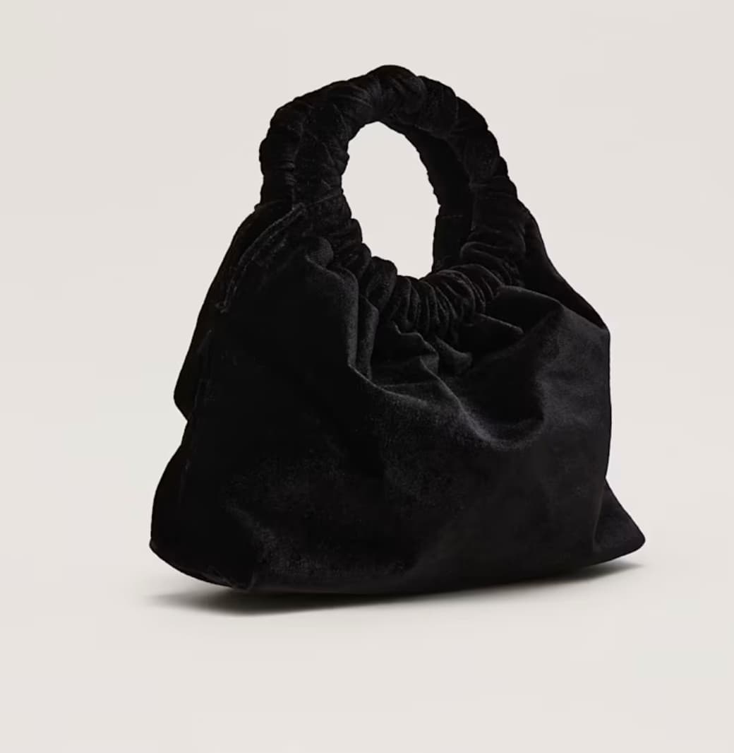 Black Velvet Twist Handle Mini Grab Bag — image 2 of 3
