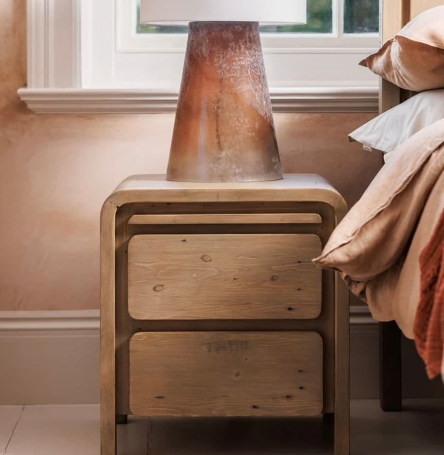 Tosca  Reclaimed Wood 2 Drawer Bedside Cabinet  Scrubbed teak — image 2 of 3
