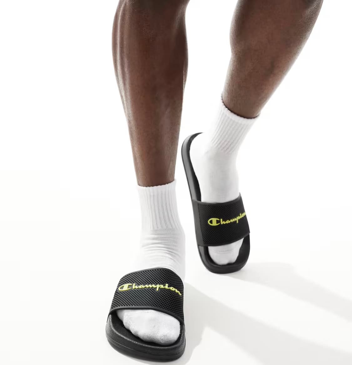Champion daytona sliders in black yellow — image 1 of 3