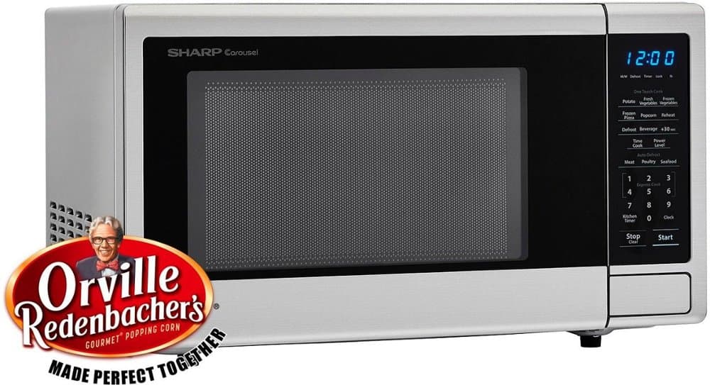 Sharp - Carousel 1.1 Cu. Ft. Mid-Size Microwave - Stainless steel — image 2 of 6