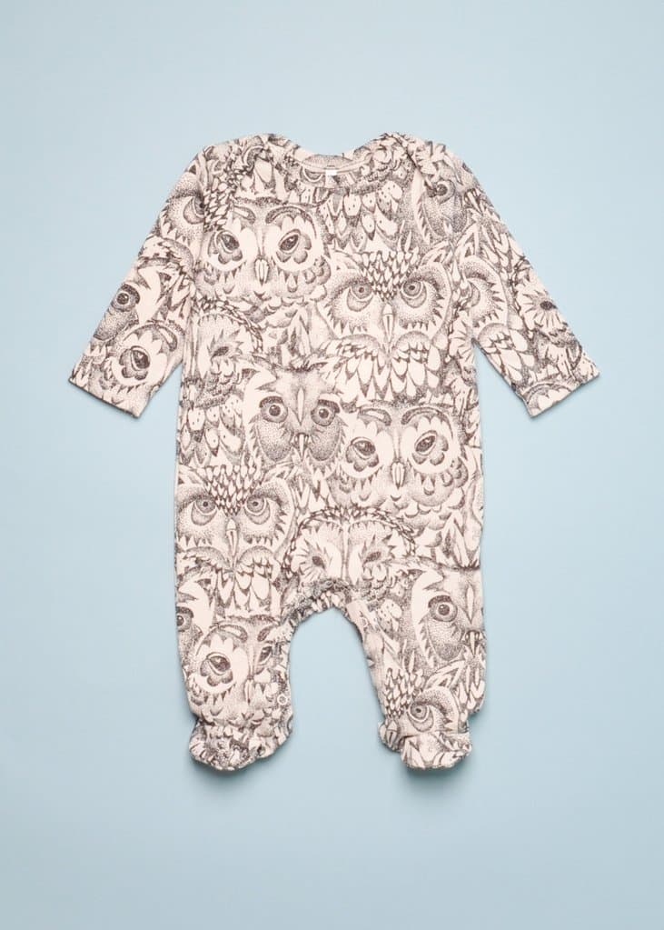 NAT OWL FOOTIE - CREAM — image 2 of 3