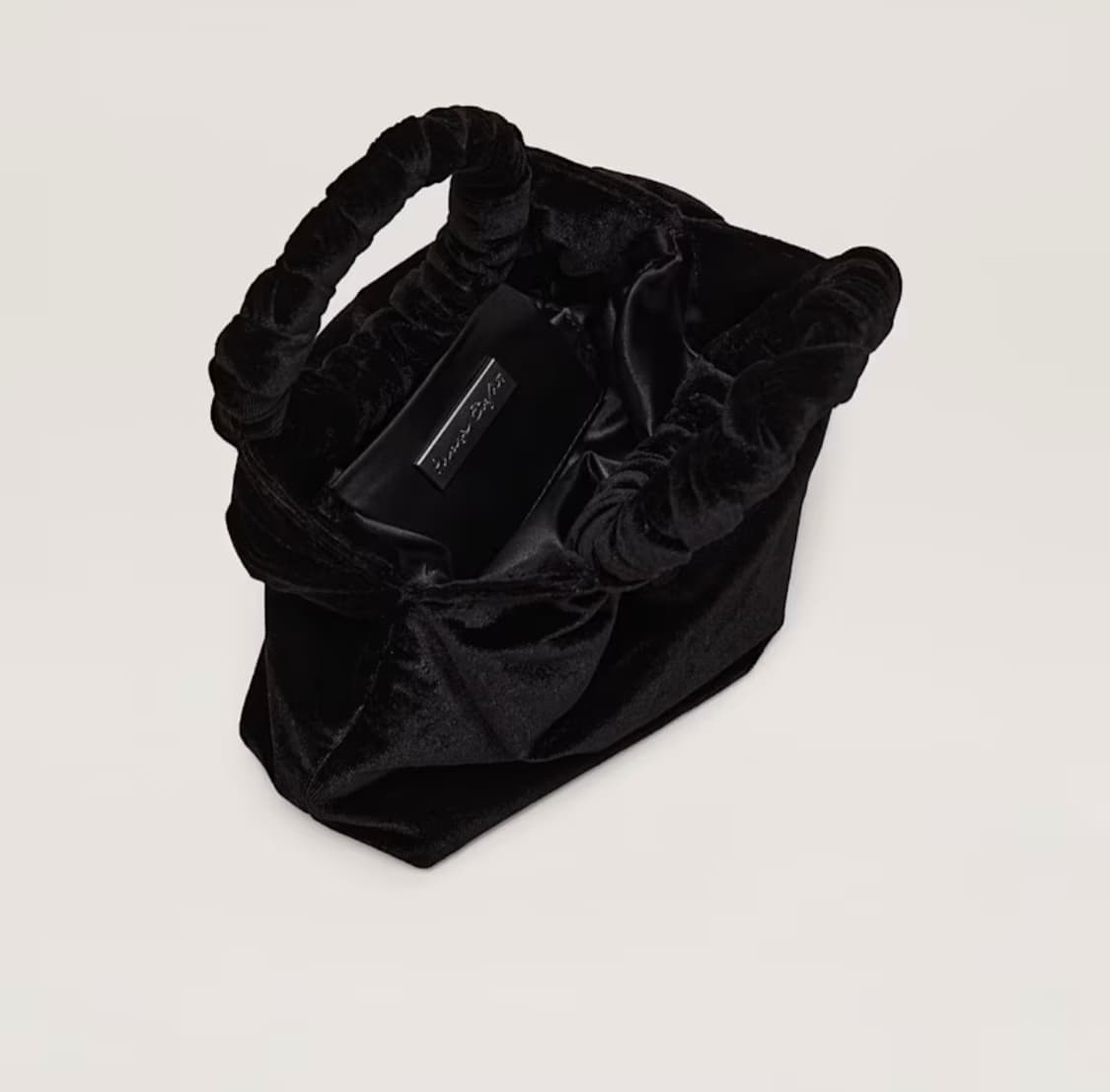 Black Velvet Twist Handle Mini Grab Bag — image 3 of 3