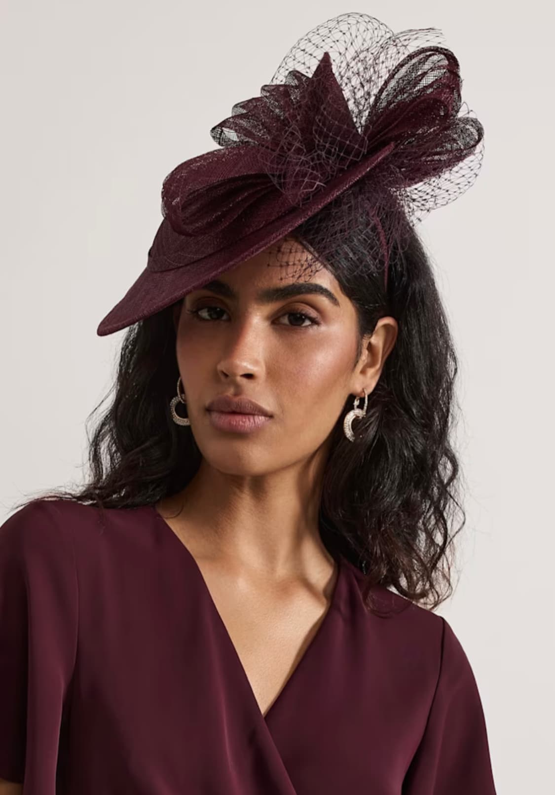 Purple Bow Twist Back Disc Fascinator — image 2 of 2