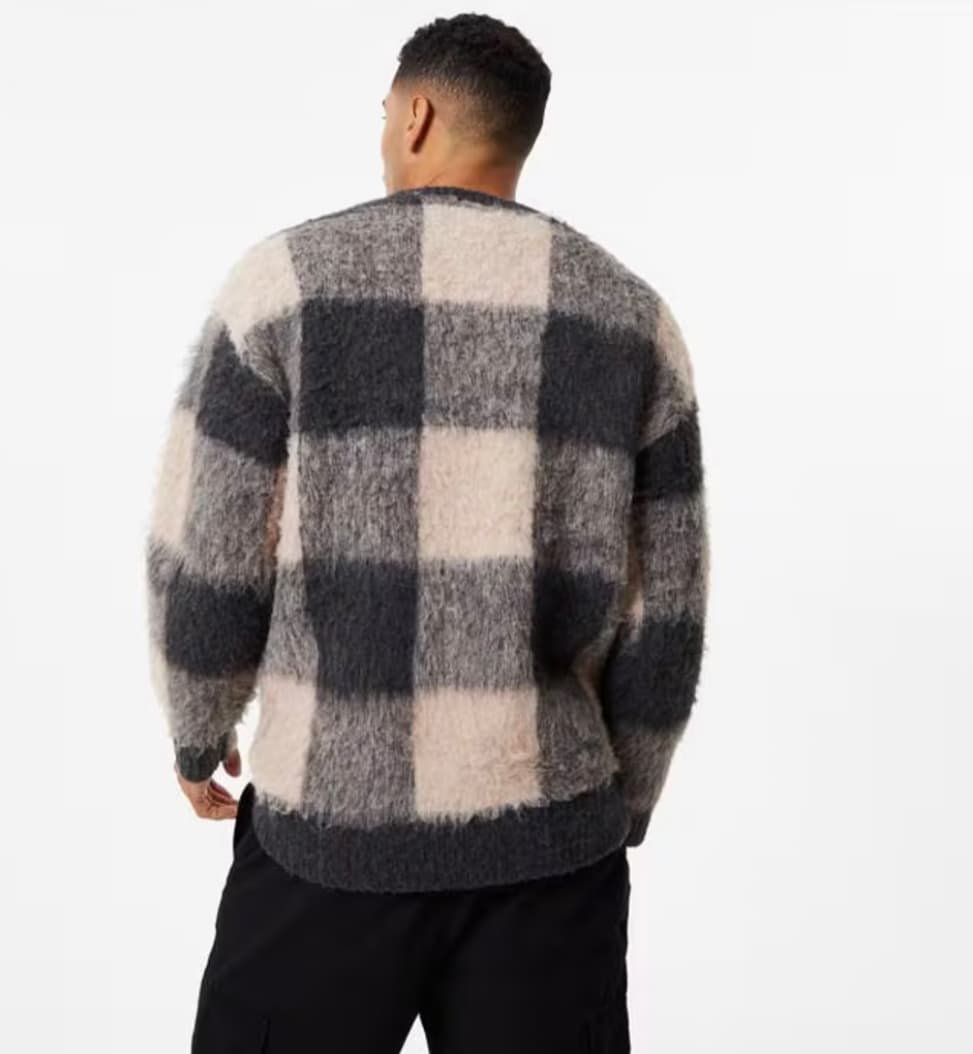 Brushed Check Crew Sweater — image 2 of 3