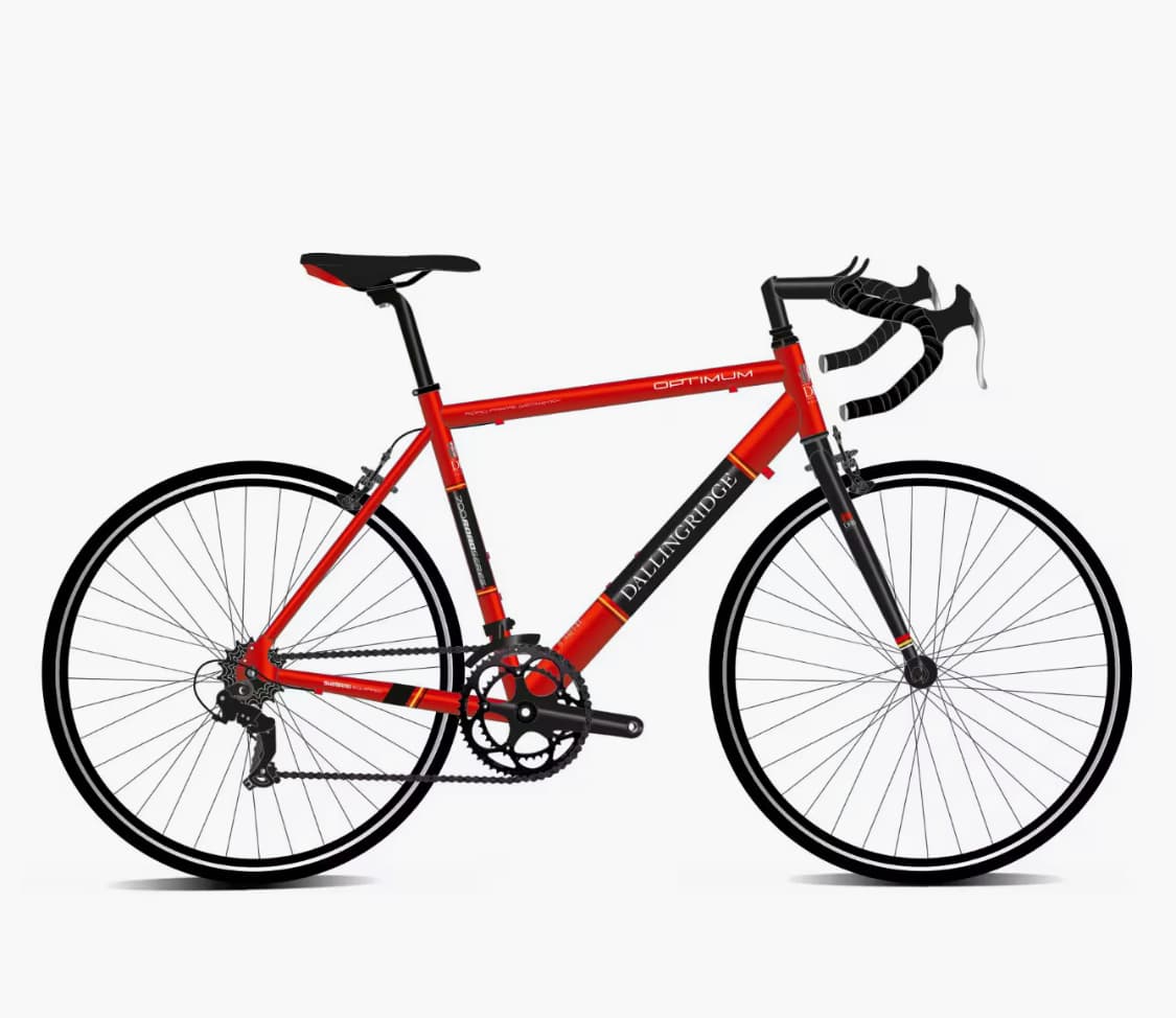 DALLINGRIDGE Dallingridge Optimum Unisex Road Bike, 700c Wheel - Gloss Red/Black