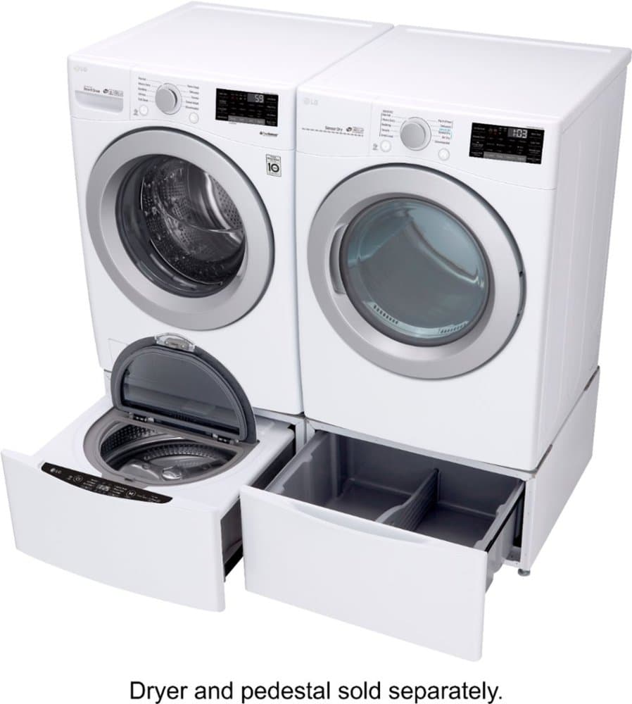 LG - 4.5 Cu. Ft. 10-Cycle Front-Loading Smart Wi-Fi Washer with 6Motion Technology - White — image 1 of 7
