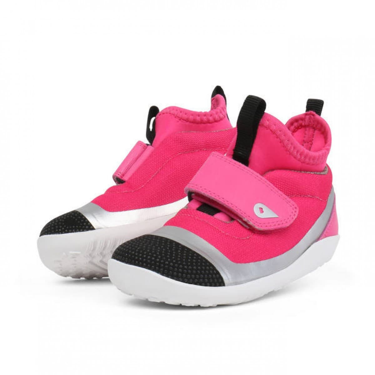 Bobux I walk Hi Dimension Hi Top Fuchsia Silver Size 22 - 24 — image 1 of 3