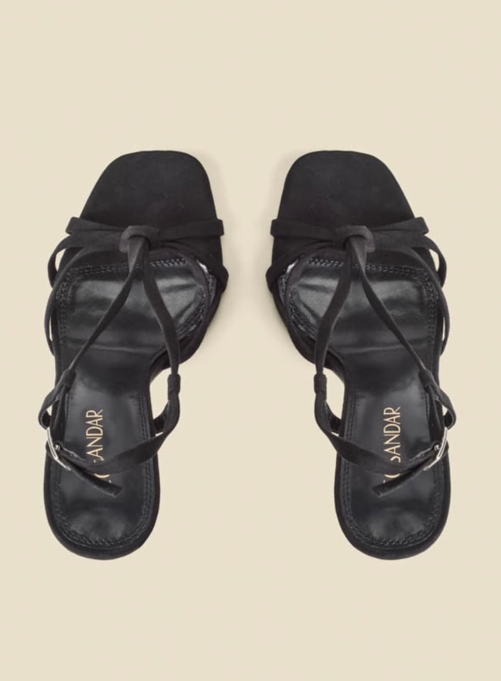 Black Strappy Square Toe Sandals — image 3 of 3