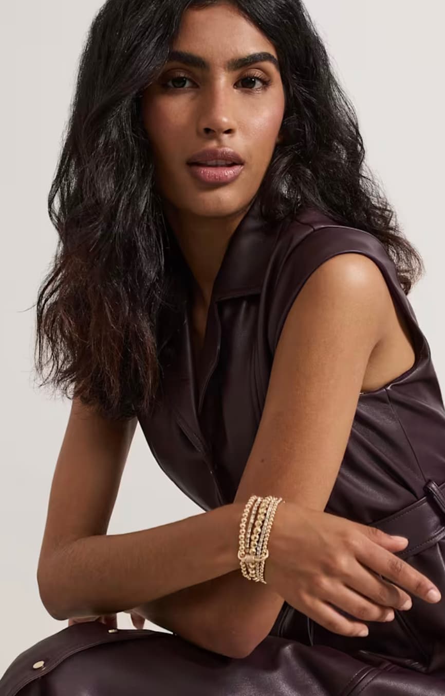 Gold Sparkle Stretch Bracelet Set — image 2 of 2