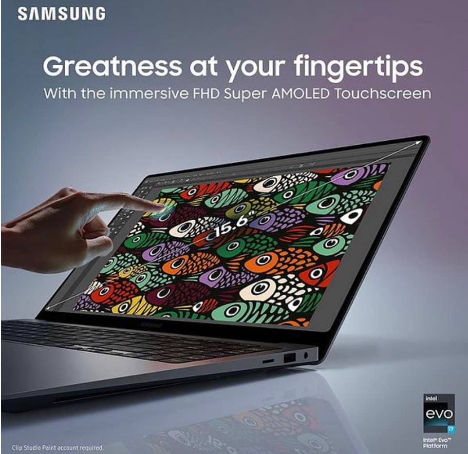 Samsung Galaxy Book4 360 (2024) Touchscreen Laptop - 15.6in FHD, Intel Core 5, 8GB RAM, 256GB SSD - Grey — image 4 of 4