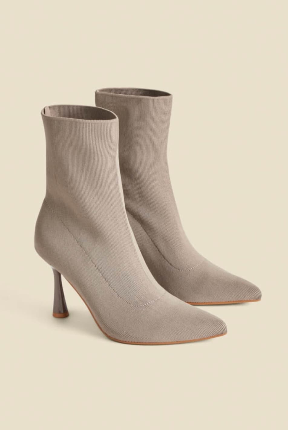 Taupe Flared Heel Sock Boot — image 1 of 2