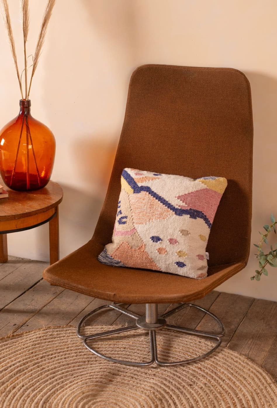 Abstract Kilim Wool Cushion Cover — image 1 of 2