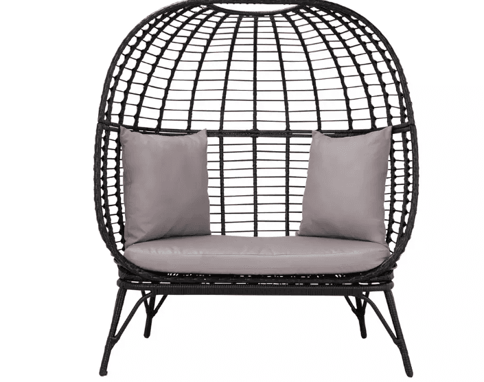 Habitat Kora 2 Seater Egg Garden Bench - Black — image 1 of 3