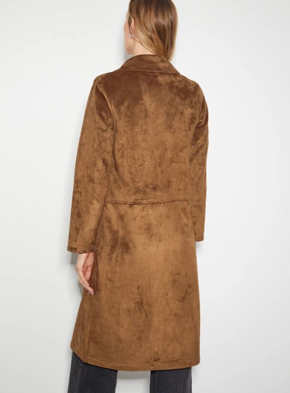 Tove suedette trench coat brown — image 3 of 3